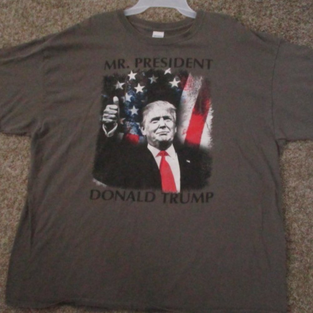 DONALD TRUMP MR PRESIDENT T TEE SHIRT GRAY GREY 2XL XXL